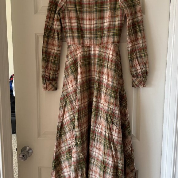 Elegant Plaid V-Neck Maxi Dress - Picture 7 of 7
